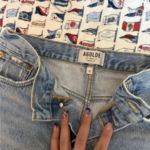 Agolde Women's High Rise Light Blue Shorts